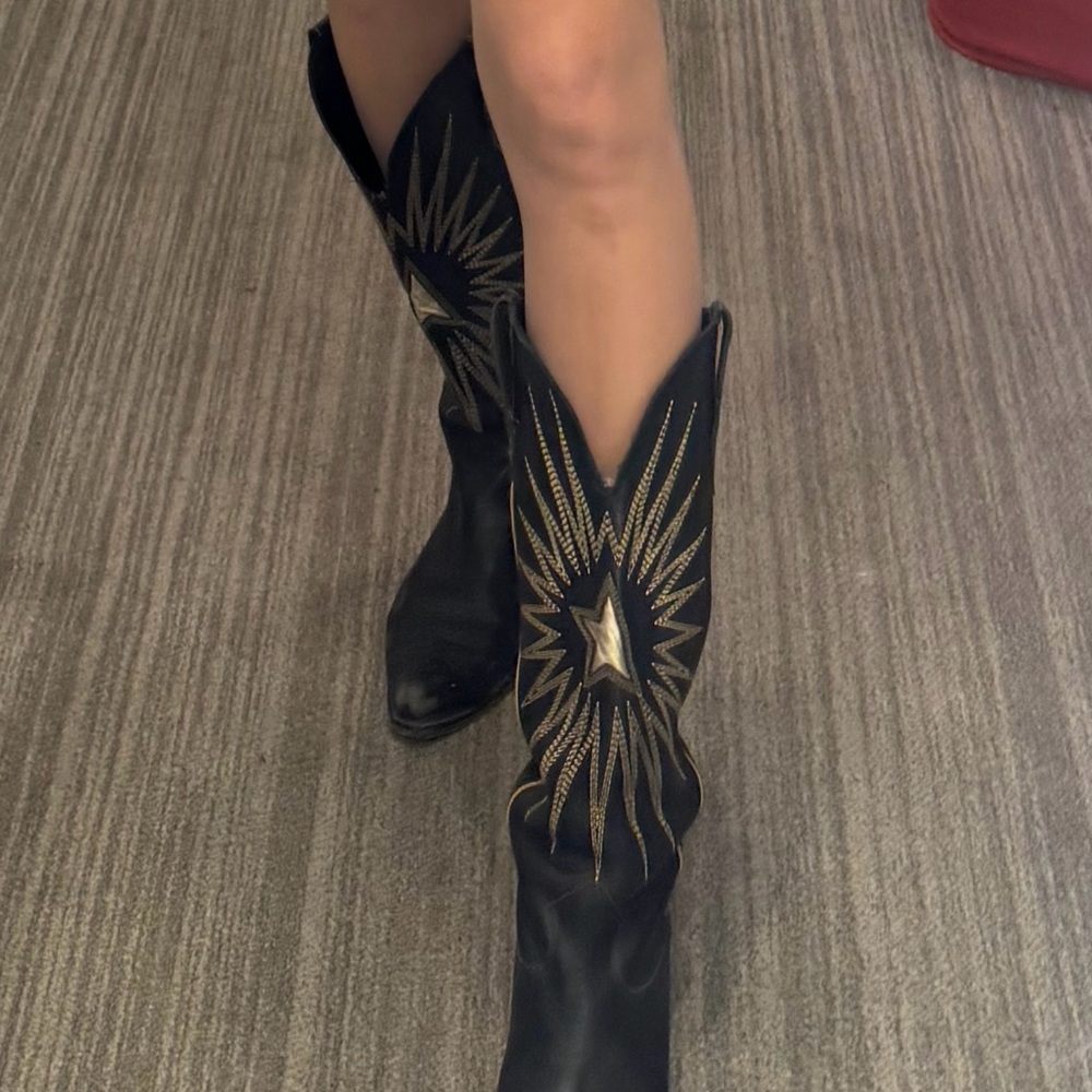 GOLDEN GOOSE Cowboy boots black gold 9.5 - Picture 5 of 9